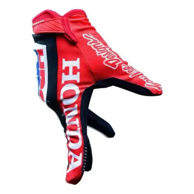For HONDA HRC Motocross MTB MX Red Mesh Gloves Dirt Bike Riding Motorcycle Motorbike Riding Touring Breathable Touchscreen