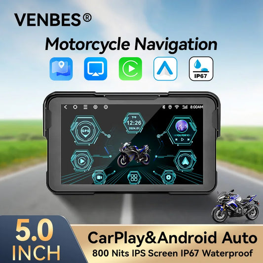 Venbes Motorcycle GPS Navigator | CarPlay & Android Auto | Henderson Shop