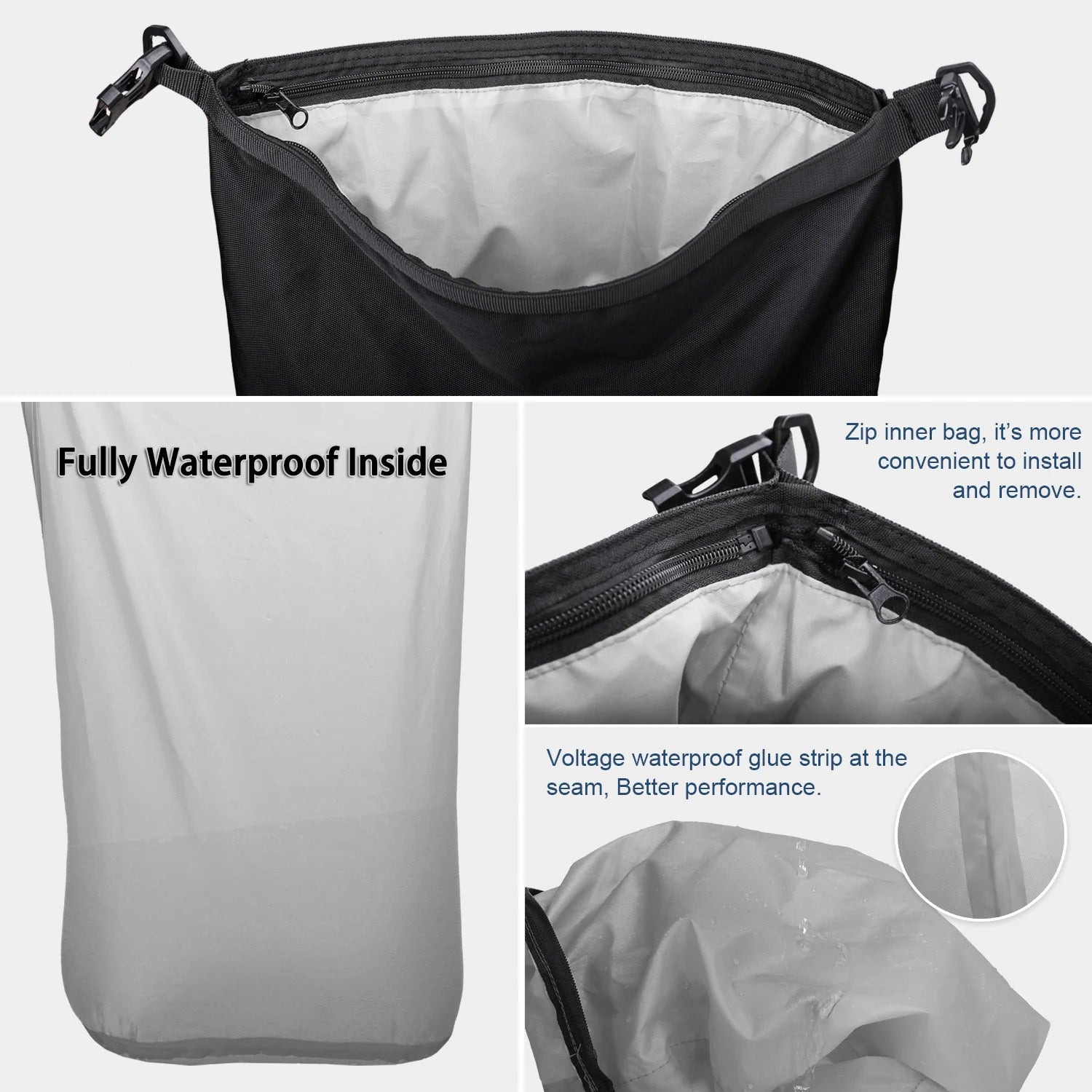 Rhinowalk Tank Bag - additional view showing motorcycle tank bag features and details