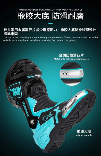 Motorcycle Boots Men Motorcycle Riding Shoes Crashproof Motorbike Shoes Consolidate Stability Knight Shoes