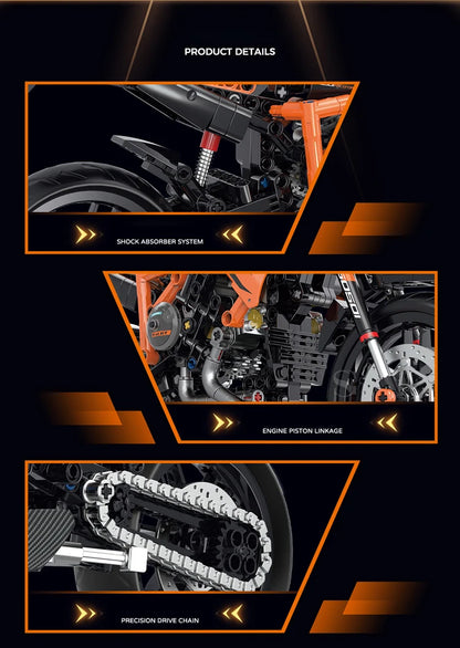 500+pcs 1:8 technology motorcycle block model;highly simulate the original ca... | Henderson Shop