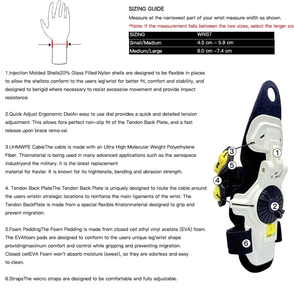 Motorcycle wrist guard X8 wrist support white acid yellow  M/L motorcycle protective equipment