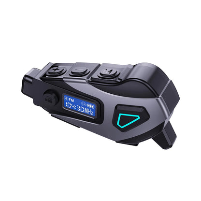 K10 Motorcycle Helmet Bluetooth 5.4 Headset Waterproof Earphone with LCD Display Stereo FM Radio 1080P HD Video Dashcam