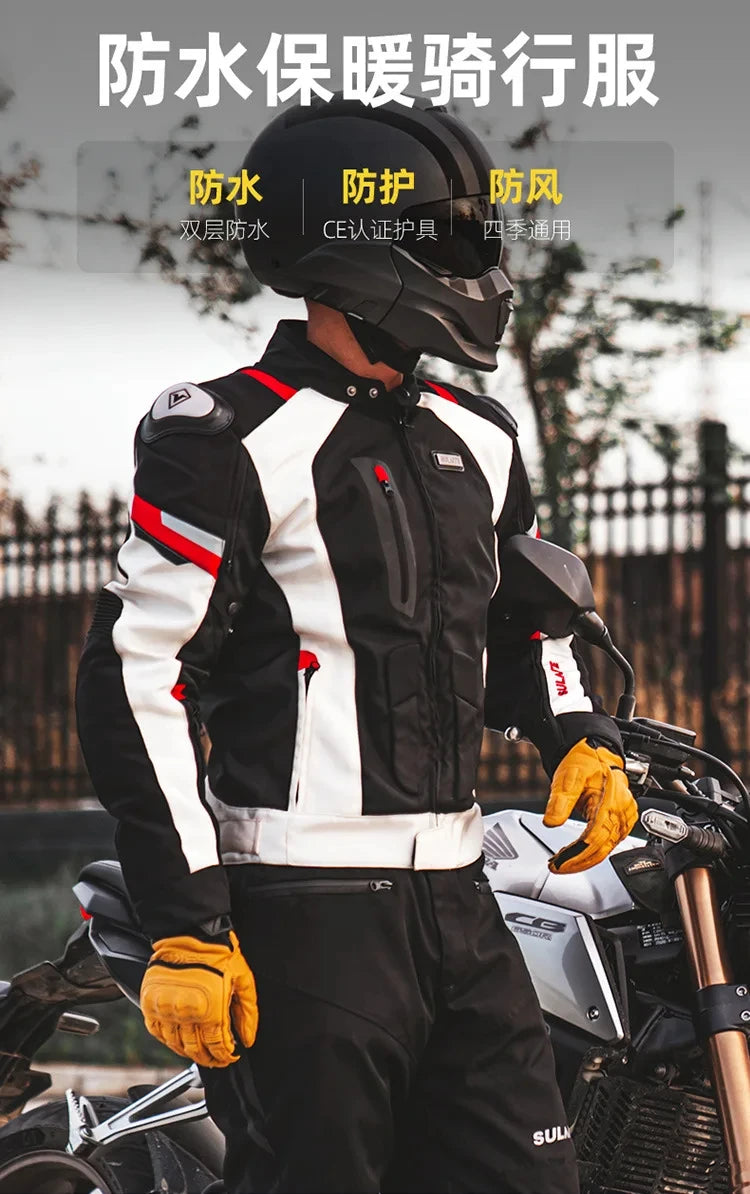 Helmets - Waterproof Men Motorcycle Jackets Windproof Motorcycle Rally Clothes Detachable Warm