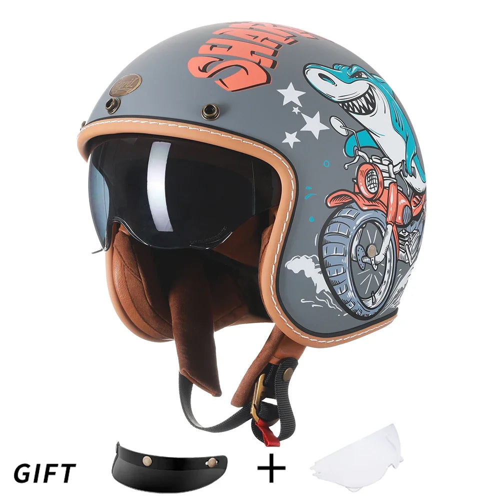 Vintage Half Face Helmet | DOT Certified & ECE Certified - View 25 | Henderson Shop