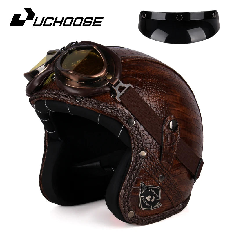 Uchoose Vintage Half Face Helmet | Leather - View 27 | Henderson Shop
