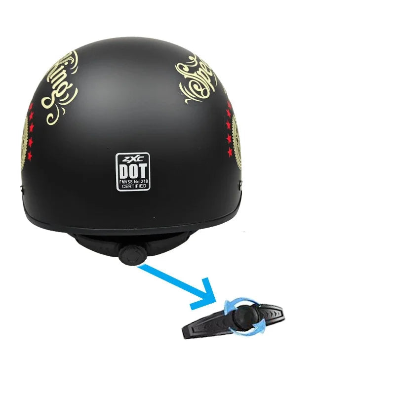 Vintage Half Face Helmet | DOT Certified - View 3 | Henderson Shop