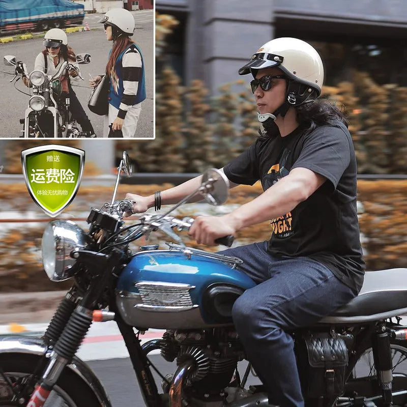 Vintage Half Face Helmet | DOT Certified & Half Face - View 5 | Henderson Shop