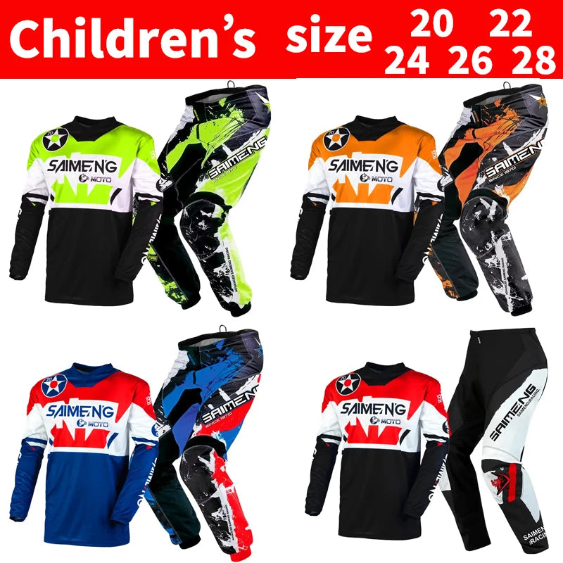 motocross set for child MX Jersey and Pants children Youth MTB DH UTV Enduro MX Gear Set Combo Off Road Racing Suit Dirt Bike
