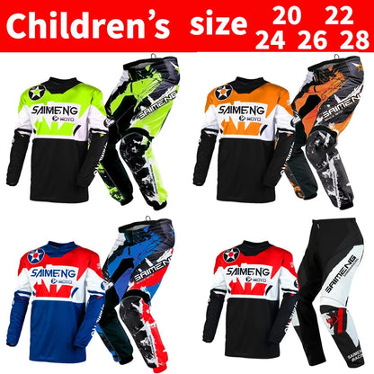 motocross set for child MX Jersey and Pants children Youth MTB DH UTV Enduro MX Gear Set Combo Off Road Racing Suit Dirt Bike