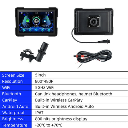 EKIY 5.0" Motorcycle GPS Navigator | CarPlay & Android Auto - View 5 | Henderson Shop