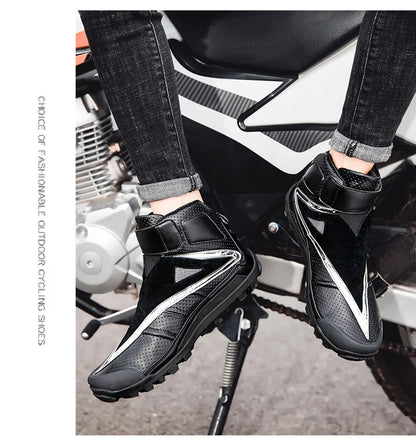 Hendersonshop Motorcycle boots Casual men's motorcycle shoes Motorcycle riding shoes Leather