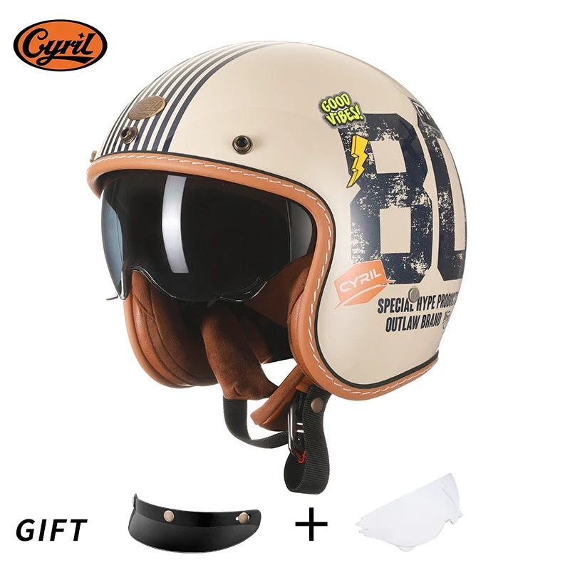 Vintage Half Face Helmet | DOT Certified & ECE Certified - View 34 | Henderson Shop