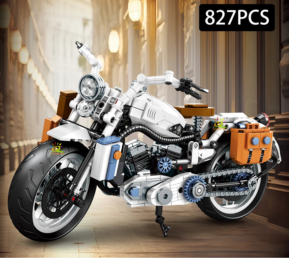 HUIQIBAO 808PCS MOC Technial Motorbike Building Model Blocks City Moto Racer ... | Henderson Shop