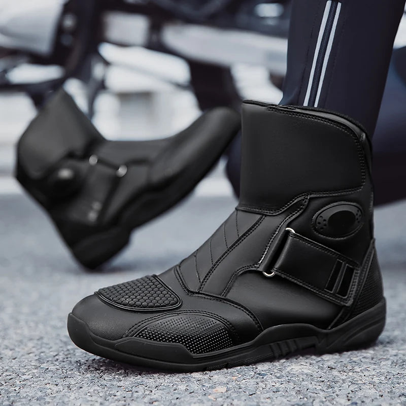 Men's Motorcycle Boots Outdoor Waterproof Motos Cycling Protective Shoes Motocross Off-Road Racing Boots Motorcycle Accessories