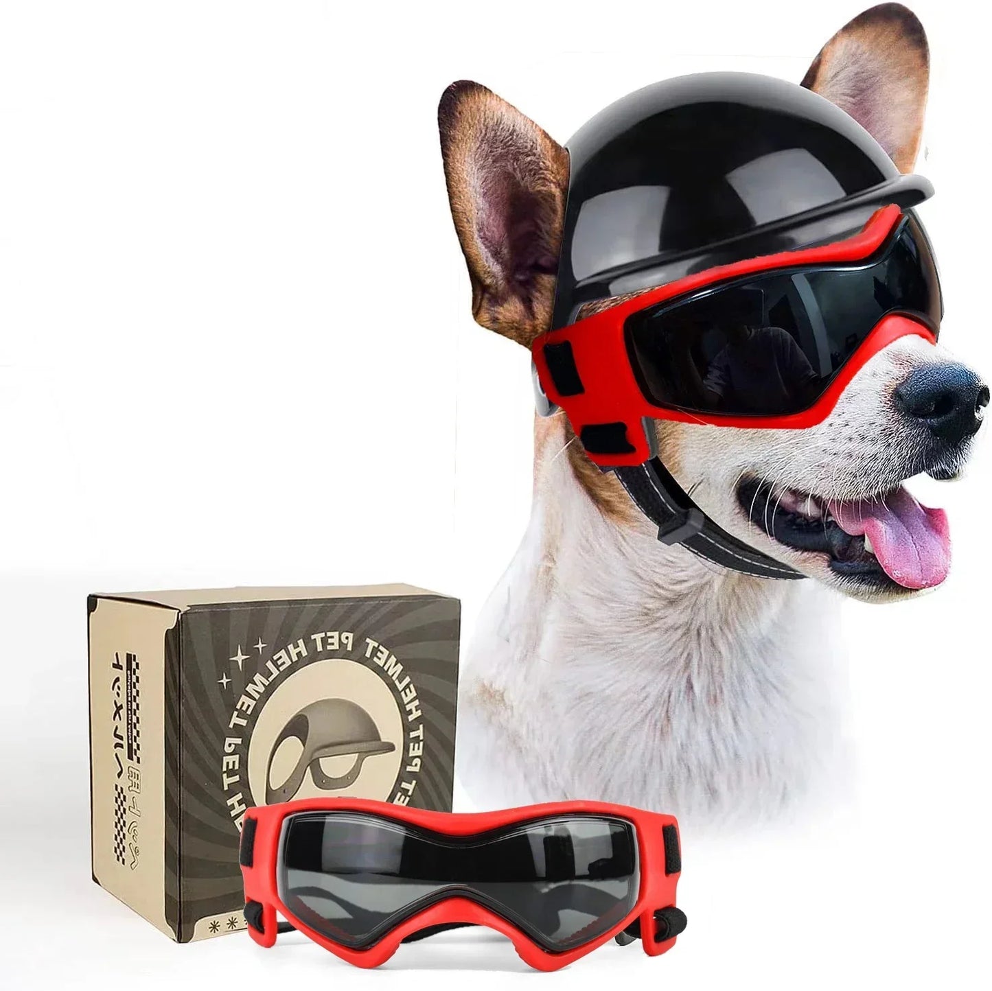 ATUBAN Dog Helmet and Dog Goggles for Small Dogs-Pet Motorcycle