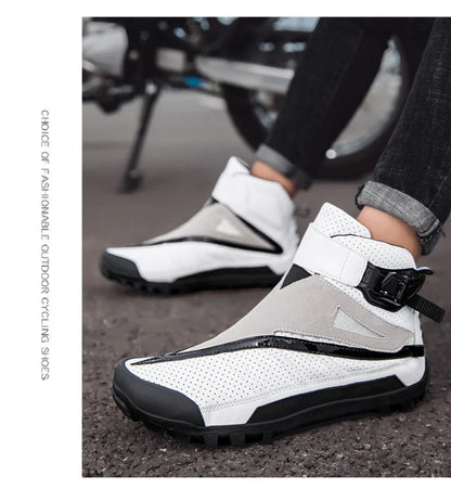 Hendersonshop Motorcycle boots Casual men's motorcycle shoes Motorcycle riding shoes Leather