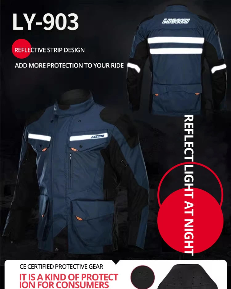Motorcycle Jacket Pants Suit Waterproof Men Motorbike Riding Moto Jacket Prot... | Henderson Shop
