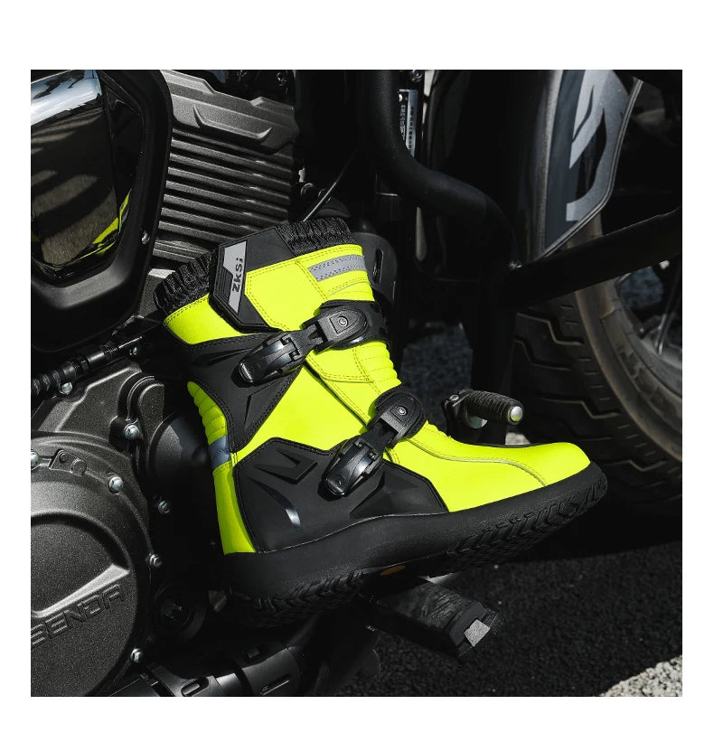 Men Motocross Boots Adventure Low Boots for ADV Riders Sport Touring  Motorcycle Boots Waterproof Riding Shoes Moto Riding Gear