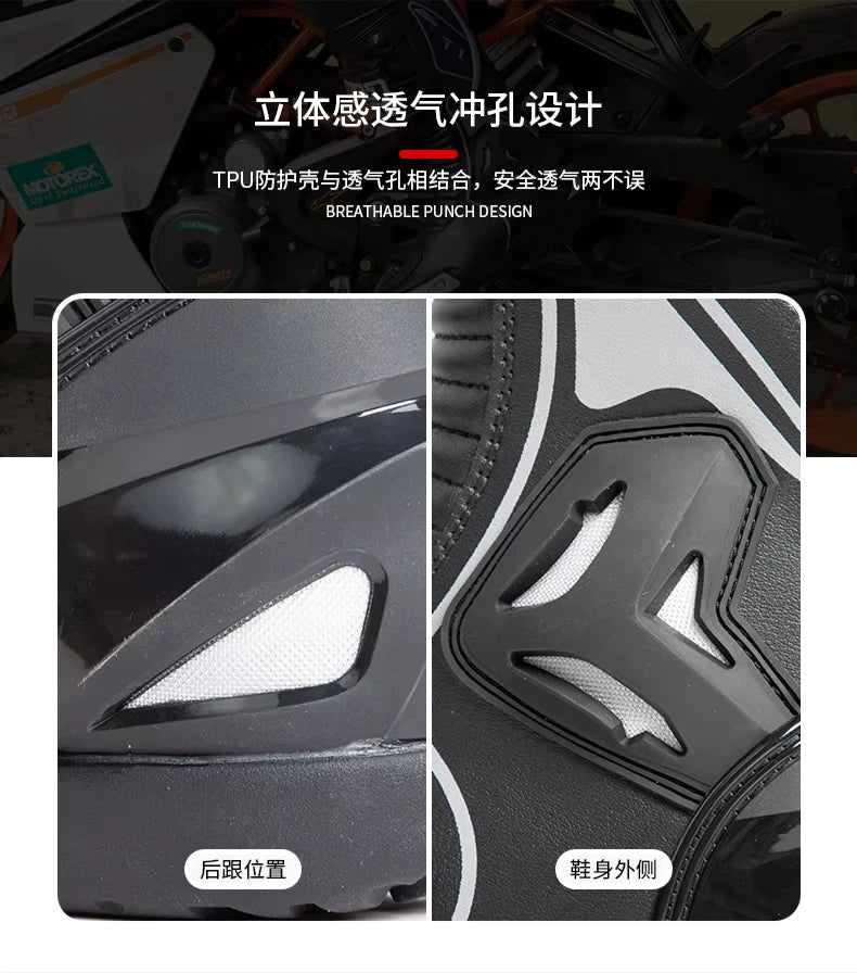 Men's Motorcycle Boots Waterproof Racing Boots Anti Fall Women Motocross Equipment Wear-resistant Rally Shoes Safety Riding