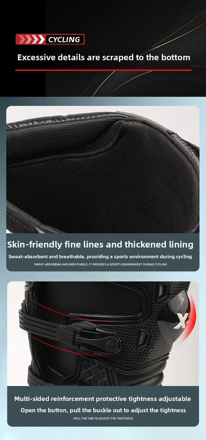 Motorcycle Boot Men Women Riding Mid-Calf Ankle Protective Shoes Moto Motorbike Equipment Racing Long Motorcycle Boots Men