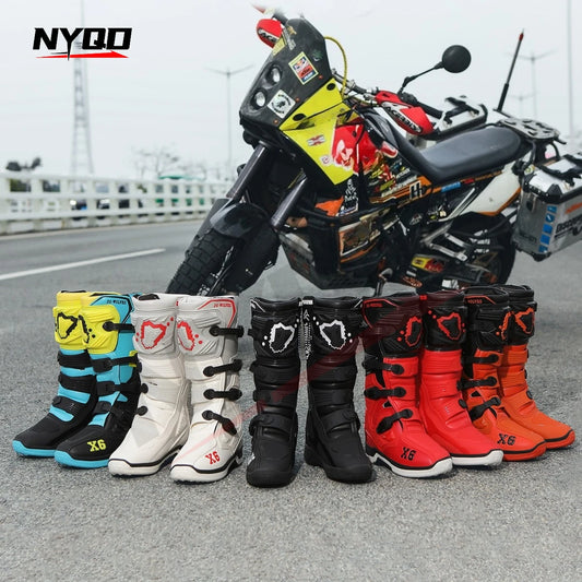 Motorcycle Boot Men Women Riding Mid-Calf Ankle Protective Shoes Moto Motorbike Equipment Racing Long Motorcycle Boots Men