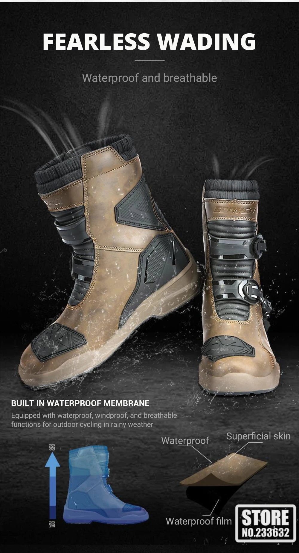 Racing Motorcycle Boots | Waterproof - View 12 | Henderson Shop