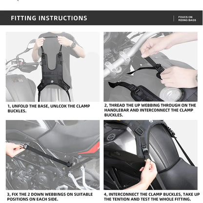 Rhinowalk Tank Bag - material detail showing motorcycle tank bag features and details