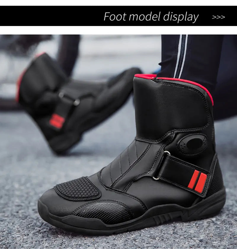 Men's Motorcycle Boots Outdoor Waterproof Motos Cycling Protective Shoes Motocross Off-Road Racing Boots Motorcycle Accessories