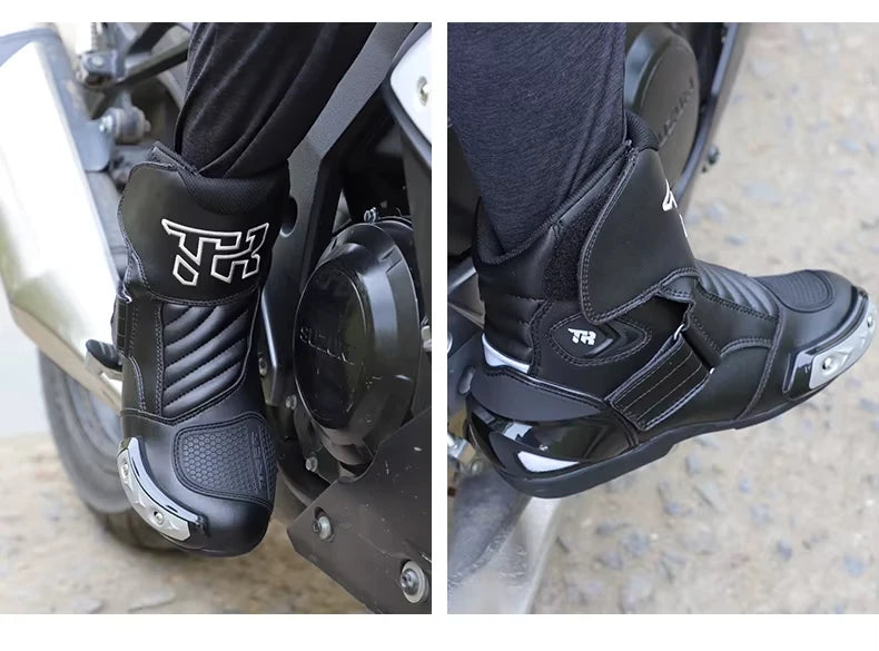 Men's Motorcycle Boots Waterproof Racing Boots Anti Fall Women Motocross Equipment Wear-resistant Rally Shoes Safety Riding