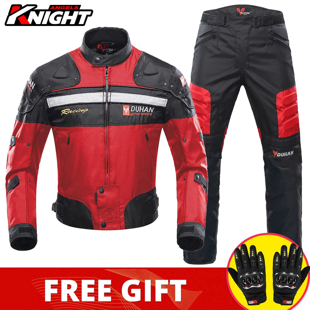 Hendersonshop DUHAN Motorcycle Jacket Pants Suit Waterproof Racing Jacket Protective Motocross