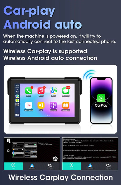 7" Motorcycle GPS Navigator | CarPlay & Android Auto - View 10 | Henderson Shop