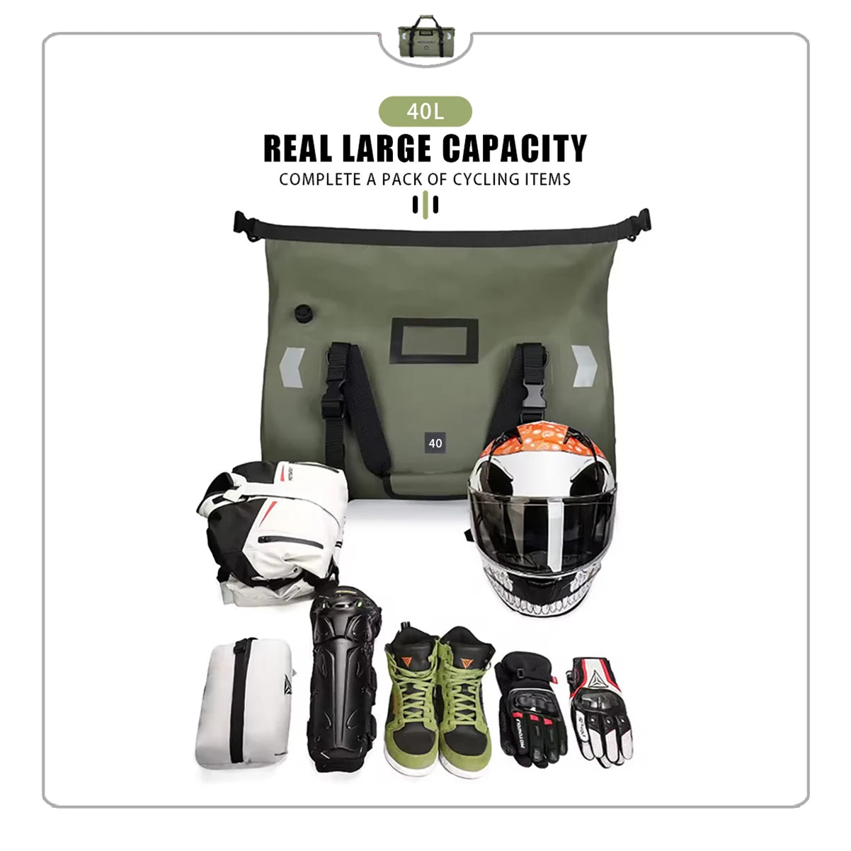 Universal Scooter Back Seat Bag Waterproof Motorcycle Tail Bag Motorbike Travel Cycling Riding Sport Luggage Pack