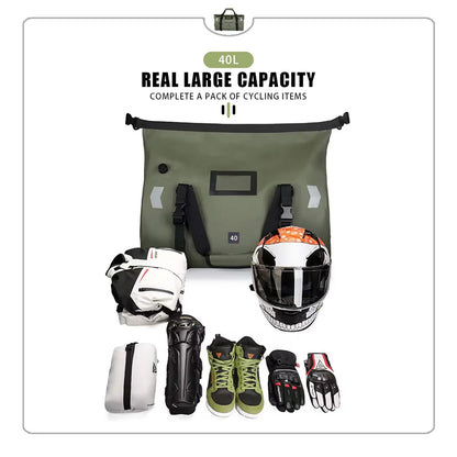 Universal Scooter Back Seat Bag Waterproof Motorcycle Tail Bag Motorbike Travel Cycling Riding Sport Luggage Pack