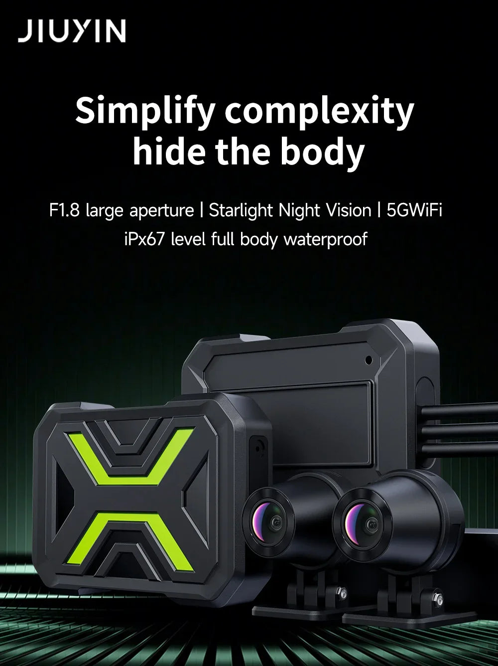 Jiuyin Motorcycle Dash Camera | Waterproof - View 13 | Henderson Shop