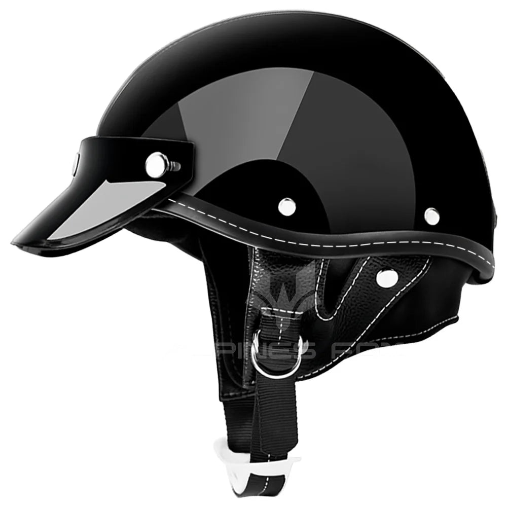 Vintage Half Face Helmet | DOT Certified & Half Face - View 17 | Henderson Shop