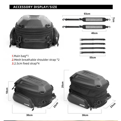 Rhinowalk Hard Shell Pannier - alternate view showing motorcycle pannier bag features and details