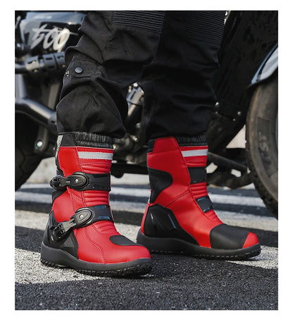 Men Motocross Boots Adventure Low Boots for ADV Riders Sport Touring  Motorcycle Boots Waterproof Riding Shoes Moto Riding Gear