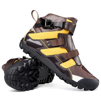 Hendersonshop Motorcycle boots Casual men's motorcycle shoes Motorcycle riding shoes Leather