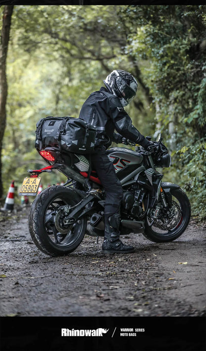Rhinowalk Motorcycle Tail Bag 20/40/65L Waterproof Motorcycle Backpack Motor Pannier Rear Seat Bag Motorbike Luggage Accessories