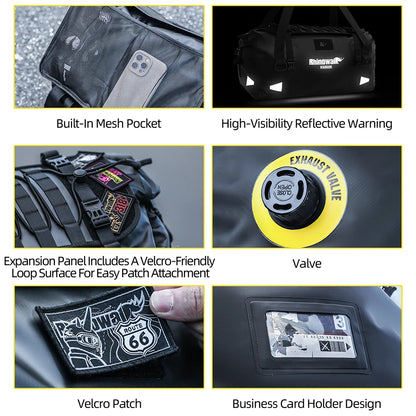 Rhinowalk Motorcycle Tail Bag 20/40/65L Waterproof Motorcycle Backpack Motor Pannier Rear Seat Bag Motorbike Luggage Accessories