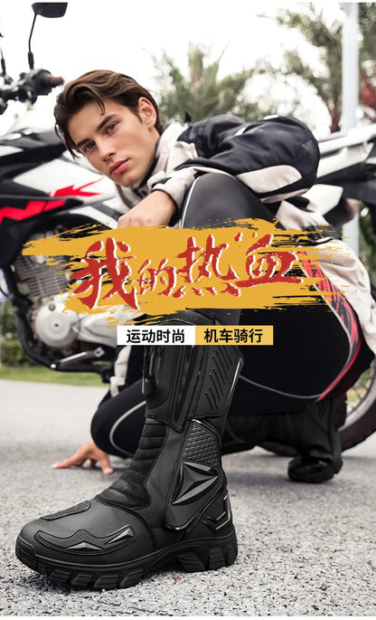 Motocross Dirt Bike Boots Off-Road Motorcycle Riding Shoe TPU Protection Ankle Support Anti-Slip Sole Adventure Enduro Boots Men