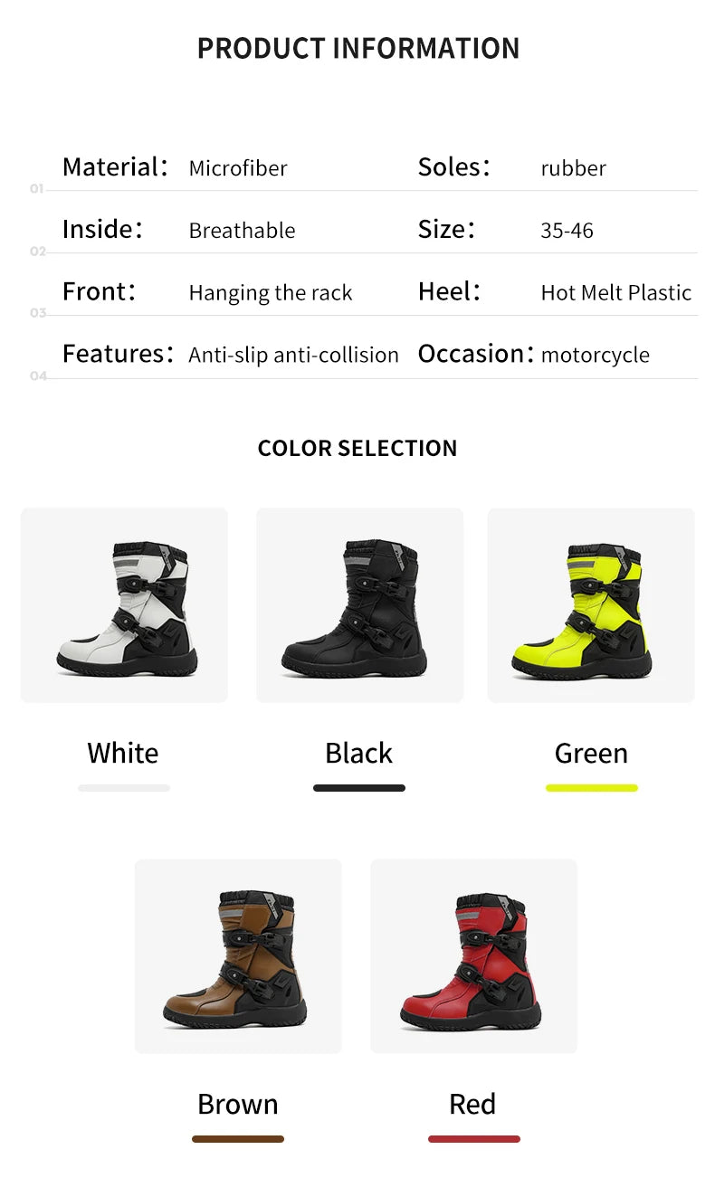 Men Motocross Boots Adventure Low Boots for ADV Riders Sport Touring  Motorcycle Boots Waterproof Riding Shoes Moto Riding Gear