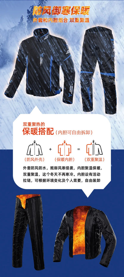 Hendersonshop Men's Biker Jacket Wear-Resistant Motorcycle Jacket Waterproof Motorcyclist Motorcycle Accessories