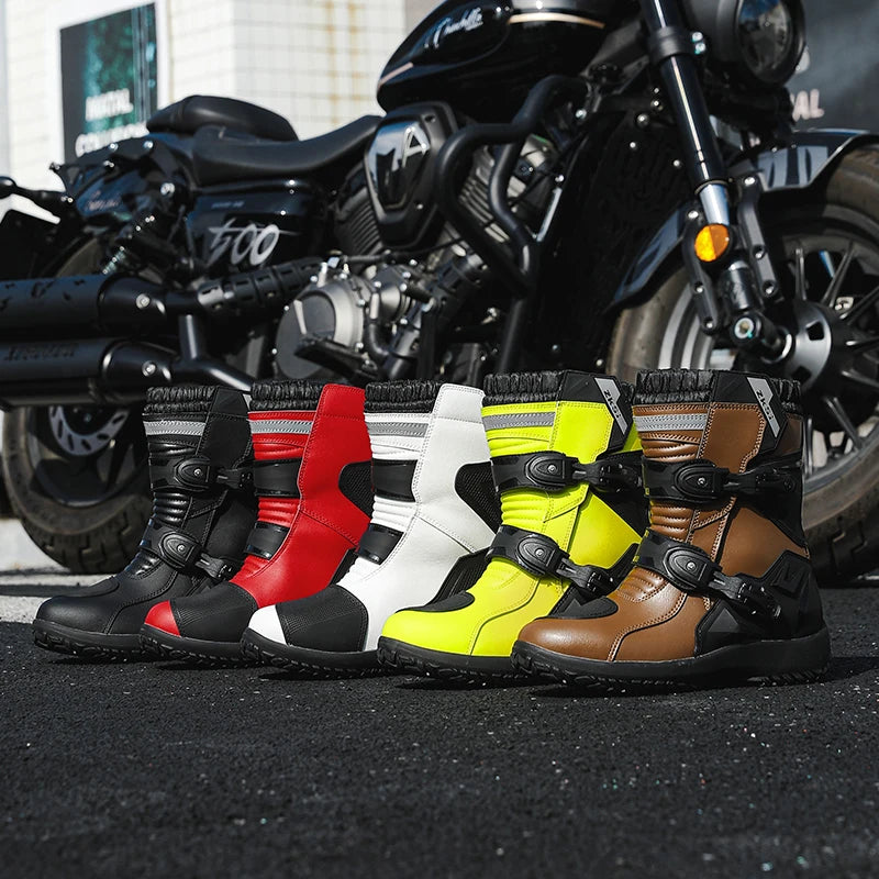 Men Motocross Boots Adventure Low Boots for ADV Riders Sport Touring  Motorcycle Boots Waterproof Riding Shoes Moto Riding Gear