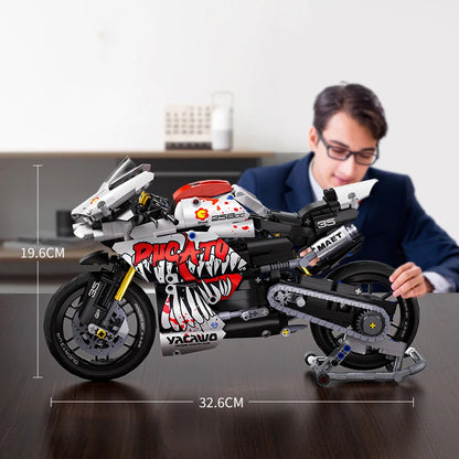 Hendersonshop Technical V4 Motorcycle Building Blocks Set Famous Super Motorbike Model