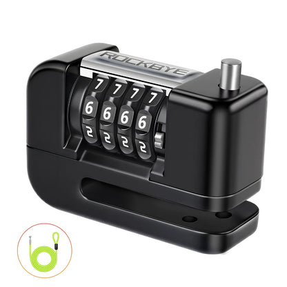 Disc Brake Code Lock - top view showing motorcycle disc lock features and details