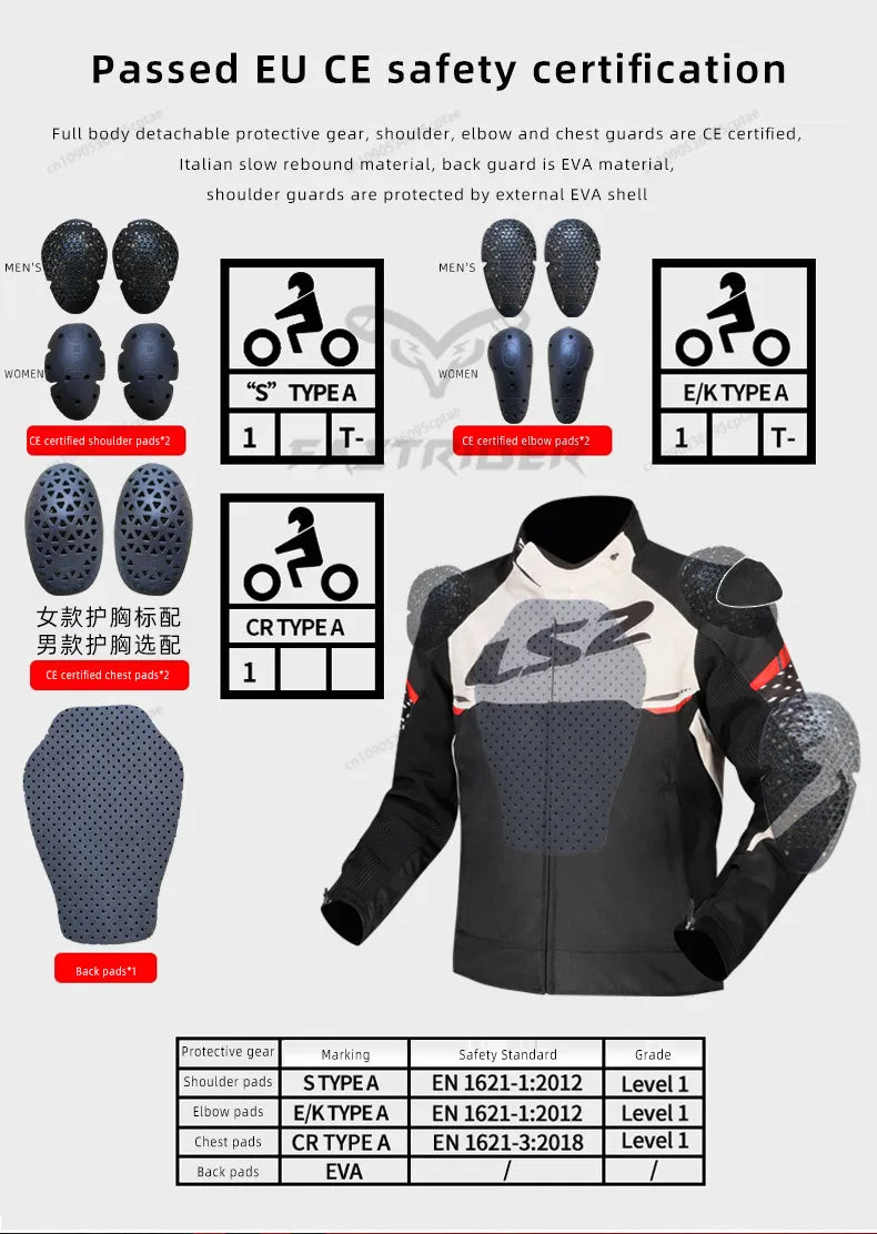 Hendersonshop LS2 Original APEX Motorcycle Jacket Autumn Winter Waterproof Windproof Warm