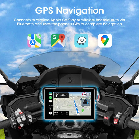 7" Motorcycle GPS Navigator | CarPlay & Android Auto - View 2 | Henderson Shop