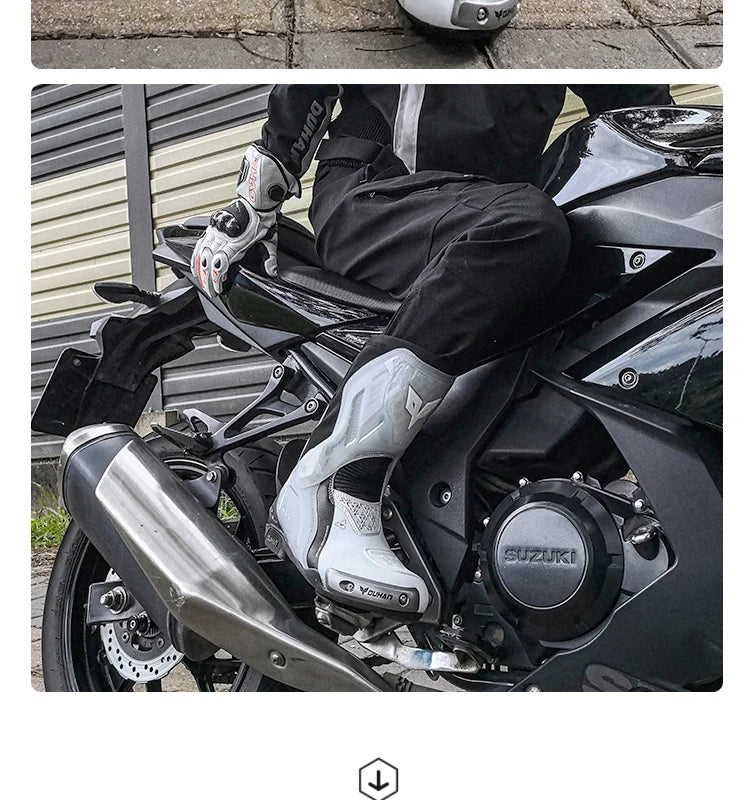 DUHAN New Motorcycle Boots Wear Resistant And Anti Fall Motorcycle Riding Boots Men Motocross Racing Boots